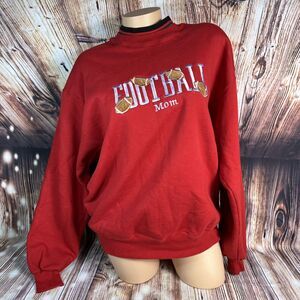 Vintage 90s Sz Large Embroidered FOOTBALL MOM Grandma Sweatshirt Top Made in USA